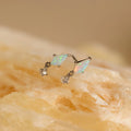 Opal Kite Diamond Drop Earrings Silver 18K Gold Plated