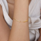 Tiny Multiple Name Bracelet Silver 18K Gold Plated