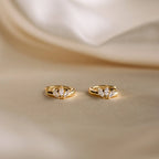 Marquise Diamond Huggies Silver 18K Gold Plated