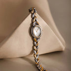 Diamond Link Timepiece in Mixed Metal Silver 18K Gold Plated