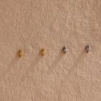 North Star Flatback Studs Silver 18K Gold Plated