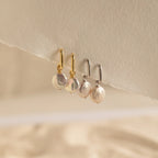 Bridget Pearl Hoops Silver 18K Gold Plated