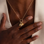 Diamond Honeybee Charm Silver 18K Gold Plated