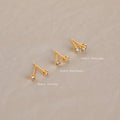 Booker Diamond Studs Set Silver 18K Gold Plated