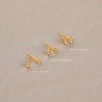 Booker Diamond Studs Set Silver 18K Gold Plated