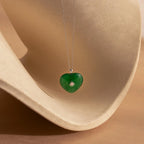 Jade Heart North Star Necklace Silver 18K Gold Plated