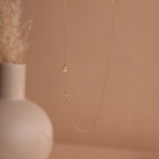Sideways Initial Heart Necklace Silver 18K Gold Plated