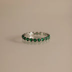 Lace Eternity Emerald Ring Silver 18K Gold Plated
