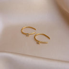 Rylee Diamond Wire Earrings Silver 18K Gold Plated
