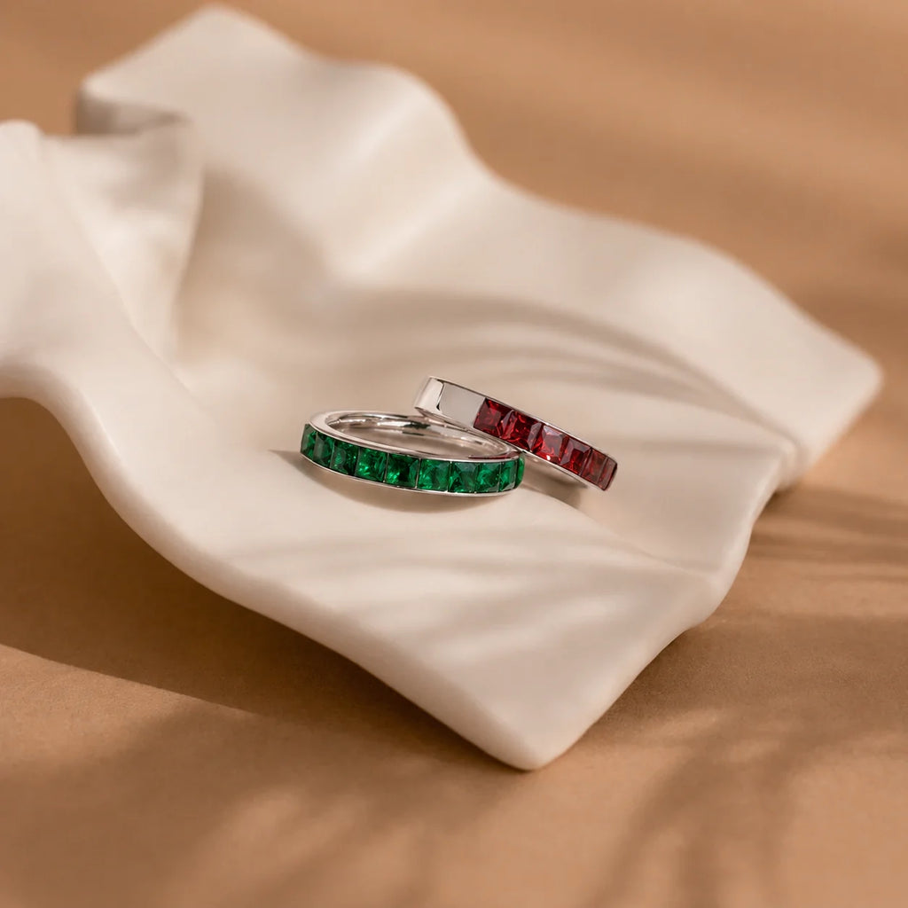 Birthstone Inlay Band Ring