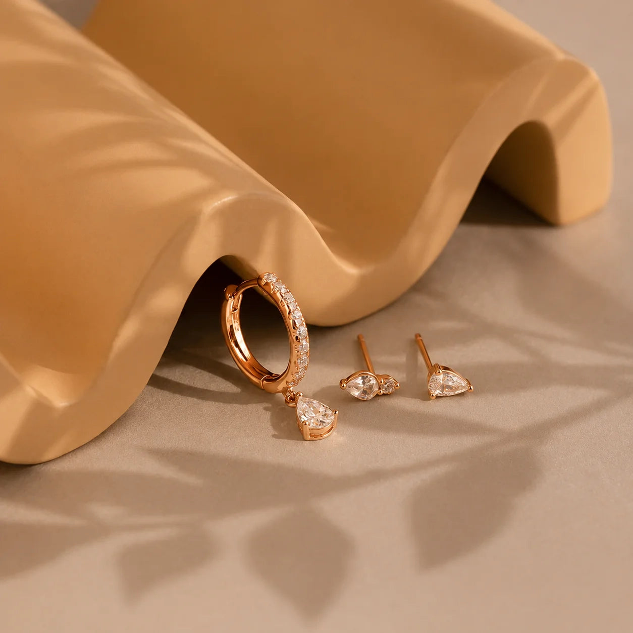 Diamond Drop Earrings Set