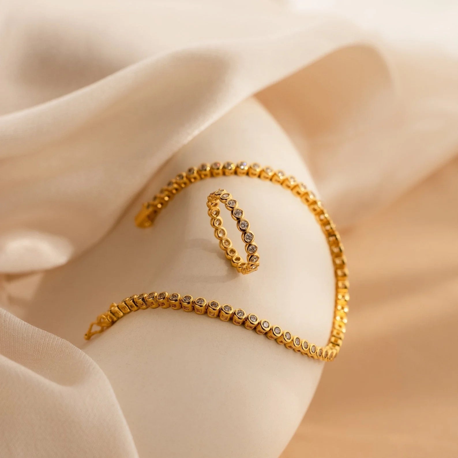 Eternal Love: Diamond Bezel Tennis Ring