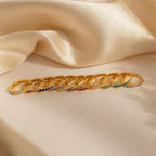 Vera Pave Ruby Huggies Silver 18K Gold Plated