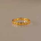 Topaz Eternity Bezel Ring Silver 18K Gold Plated