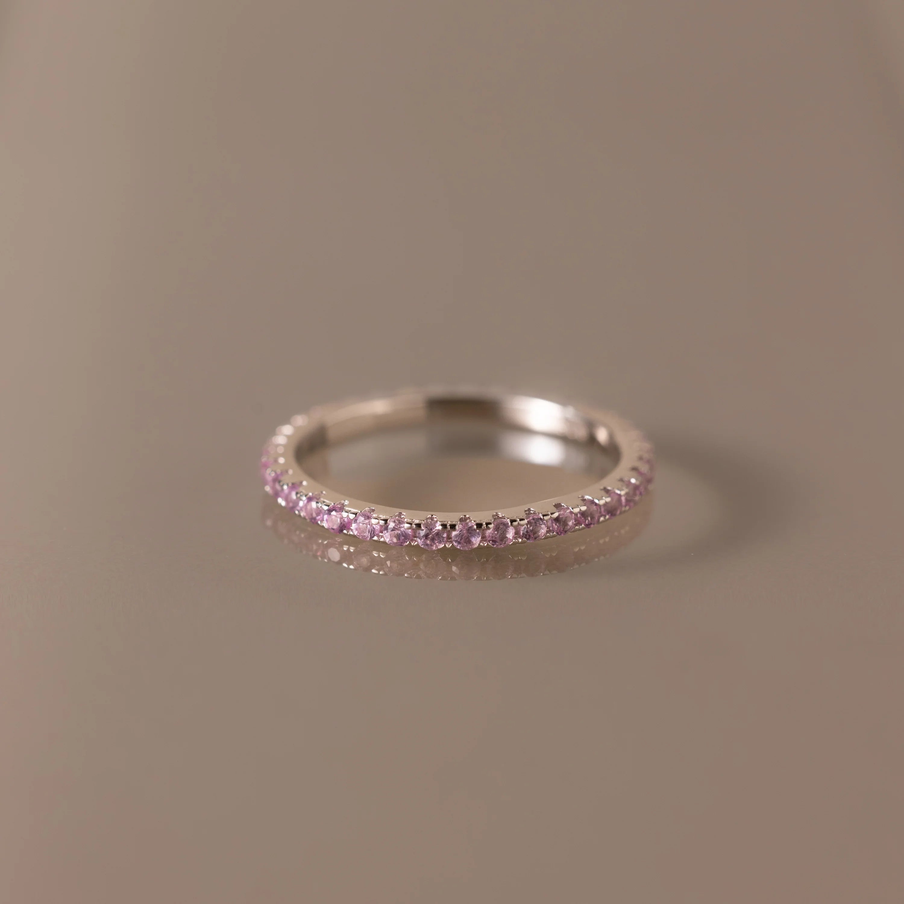 Endless Eternity Pink Tourmaline Ring Silver 18K Gold Plated