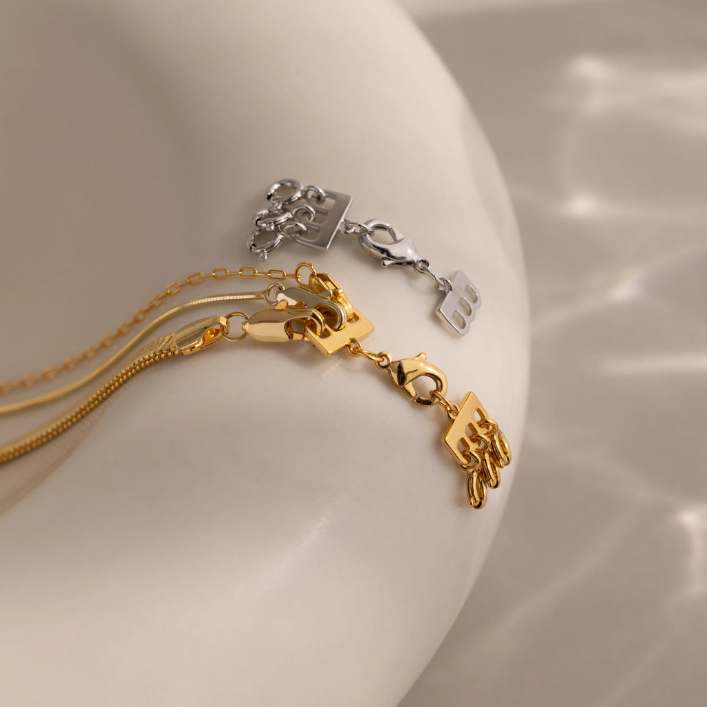 Triple Layering  Spring Rings Clasp Silver 18K Gold Plated