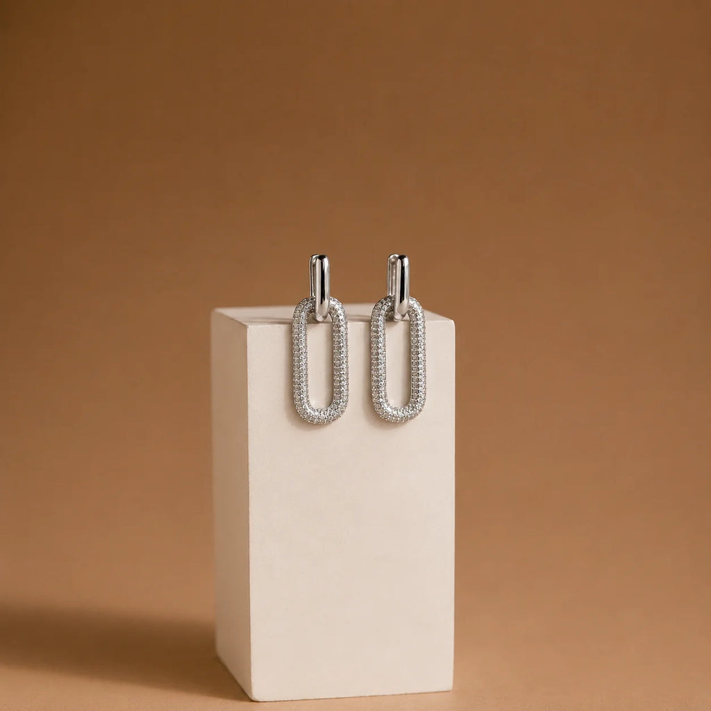 Pave Link Hoops