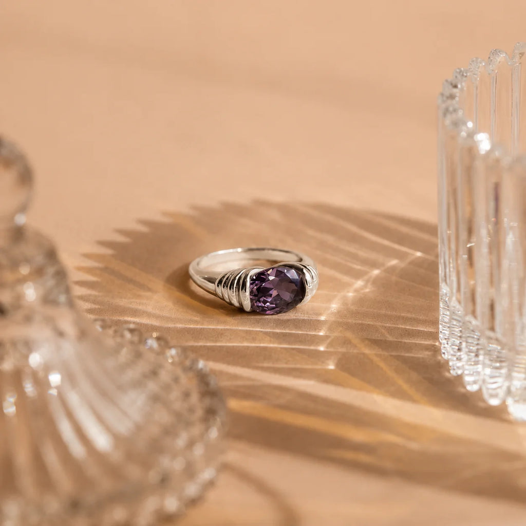 Vintage Glamour: Dark Amethyst Signet Ring
