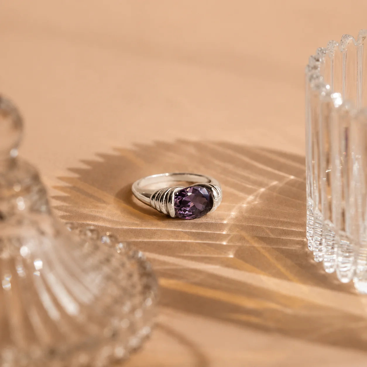 Vintage Glamour: Dark Amethyst Signet Ring