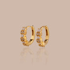 Diamond Cluster Huggies Silver 18K Gold Plated