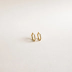 Parker Pave Hexagon Huggies Silver 18K Gold Plated