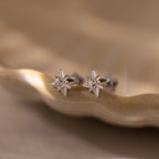 Diamond Starlight Flatback Studs Silver 18K Gold Plated