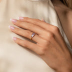 Art Deco Birthstone Ring Silver 18K Gold Plated