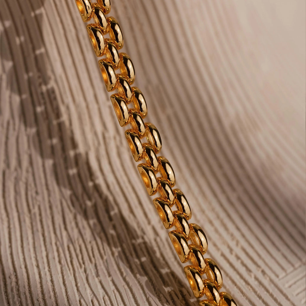 Strap Necklace Silver 18K Gold Plated
