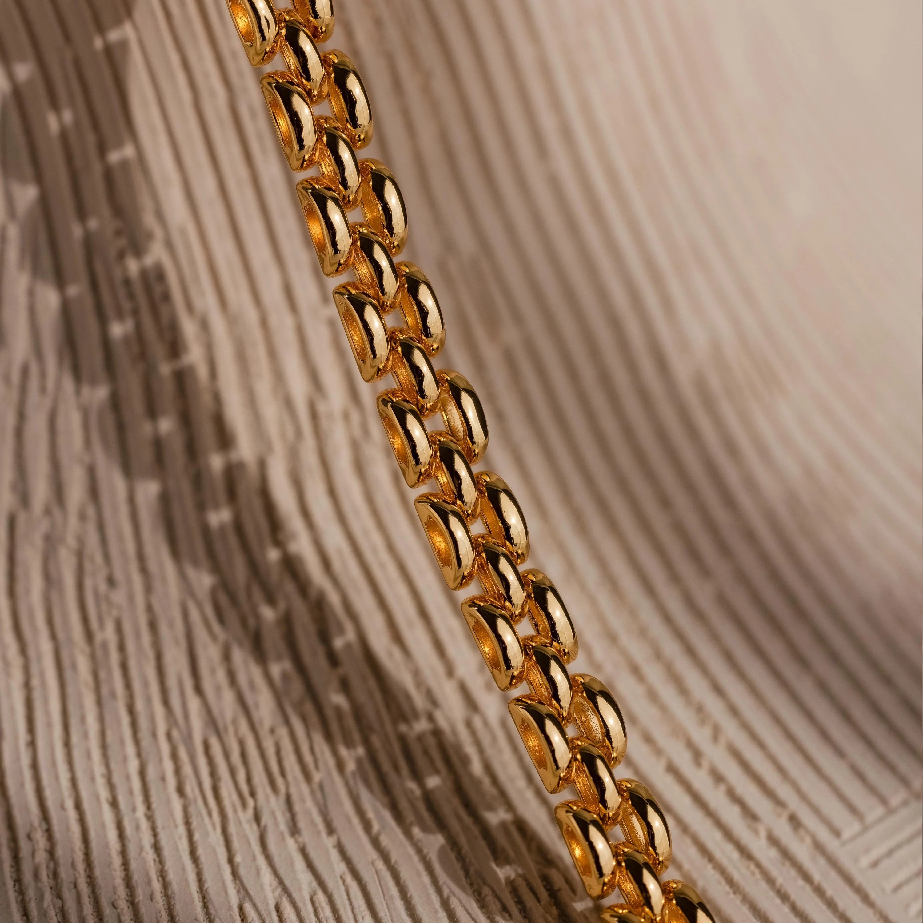 Strap Necklace Silver 18K Gold Plated