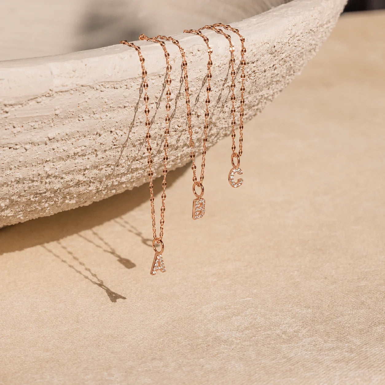 Dainty Pave Letter Necklace