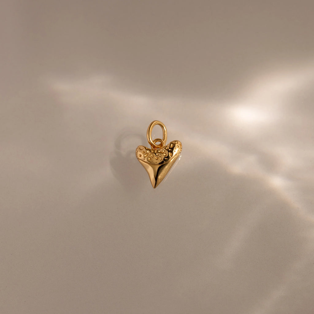 Dainty Shark Tooth Charm Silver 18K Gold Plated