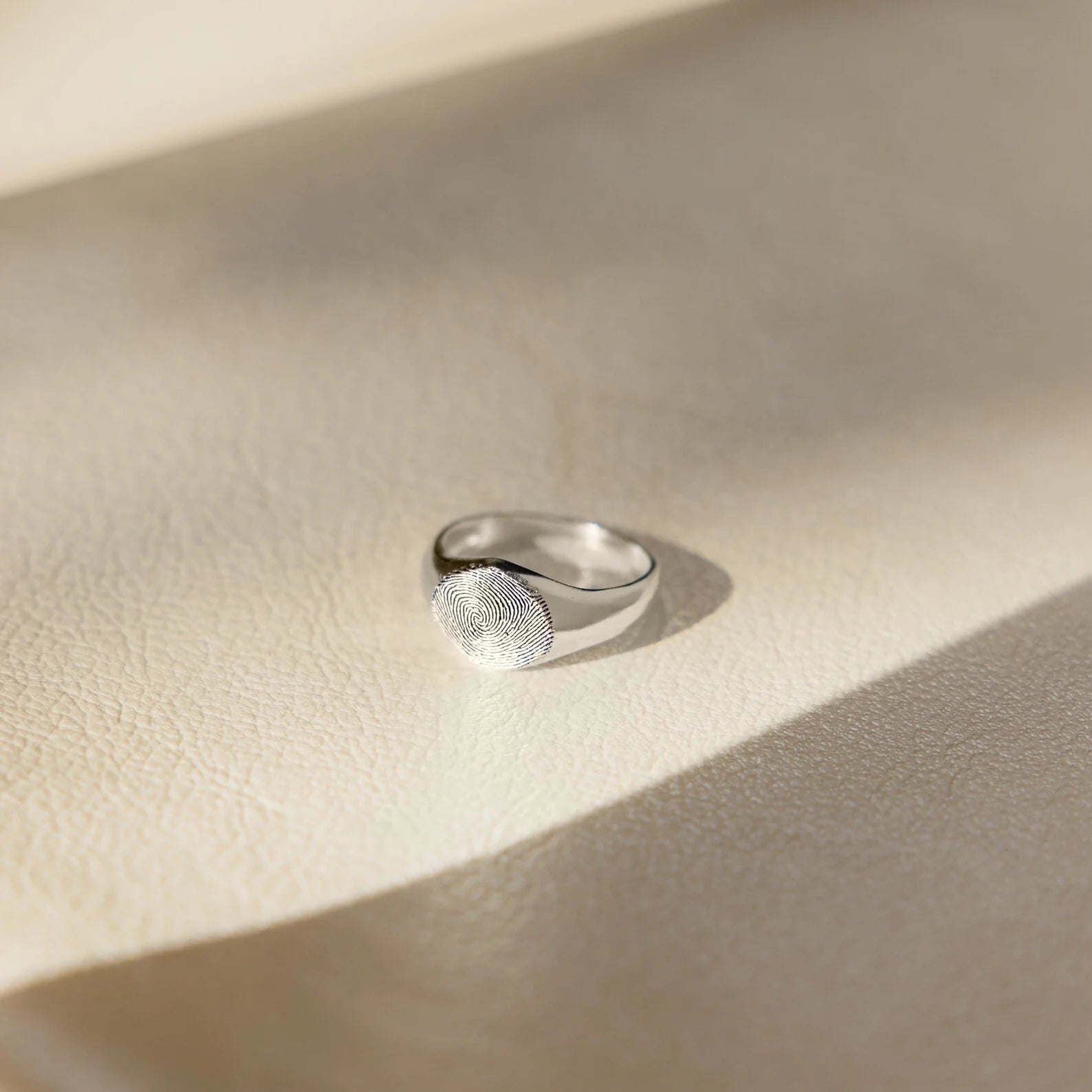 Fingerprint Signet Ring Silver 18K Gold Plated