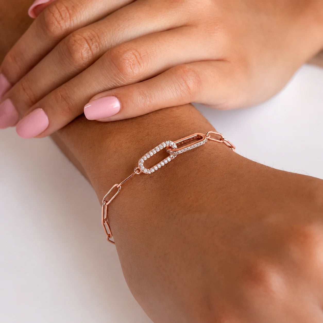 Pave Link Chain Bracelet