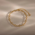 Clover Station Bracelet Silver 18K Gold Plated