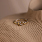 Mixed Metal Knot Ring Silver 18K Gold Plated