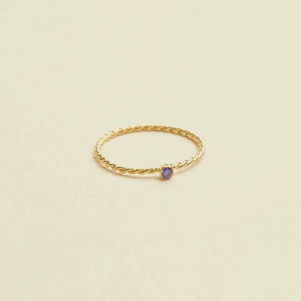 Twisted Birthstone Ring