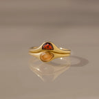 Sculpted Toi et Moi Ring Set Silver 18K Gold Plated