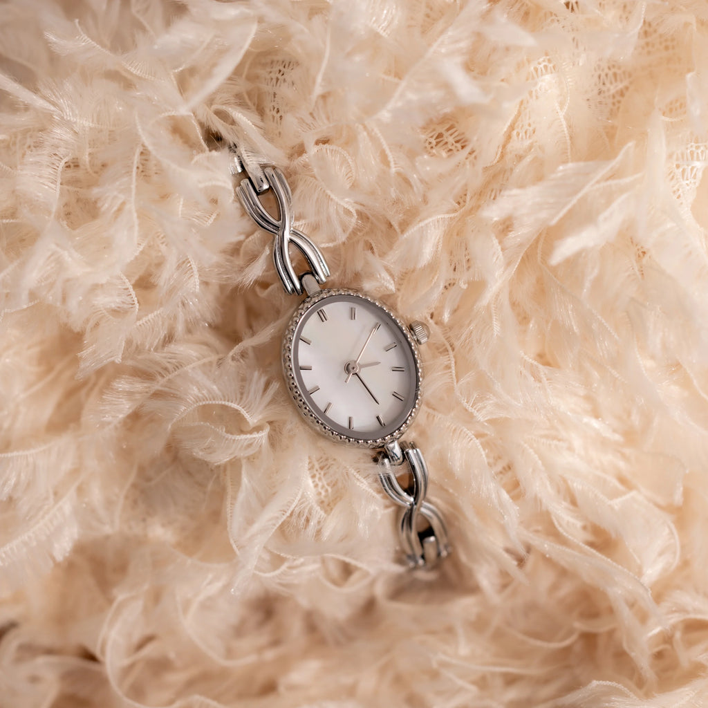 Oval Infinity Link Timepiece Silver 18K Gold Plated