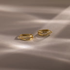 Oval Duo Hoops Silver 18K Gold Plated