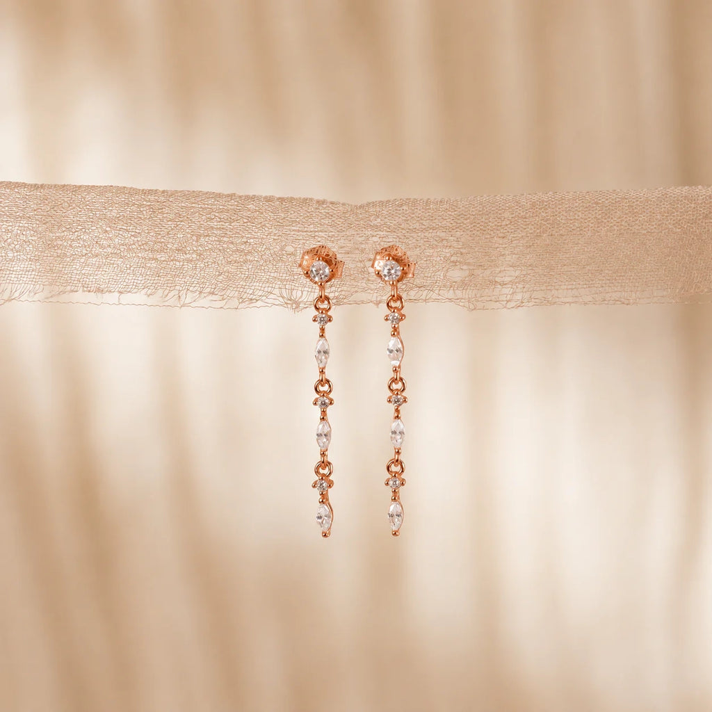 Dainty Diamond Drop Earrings