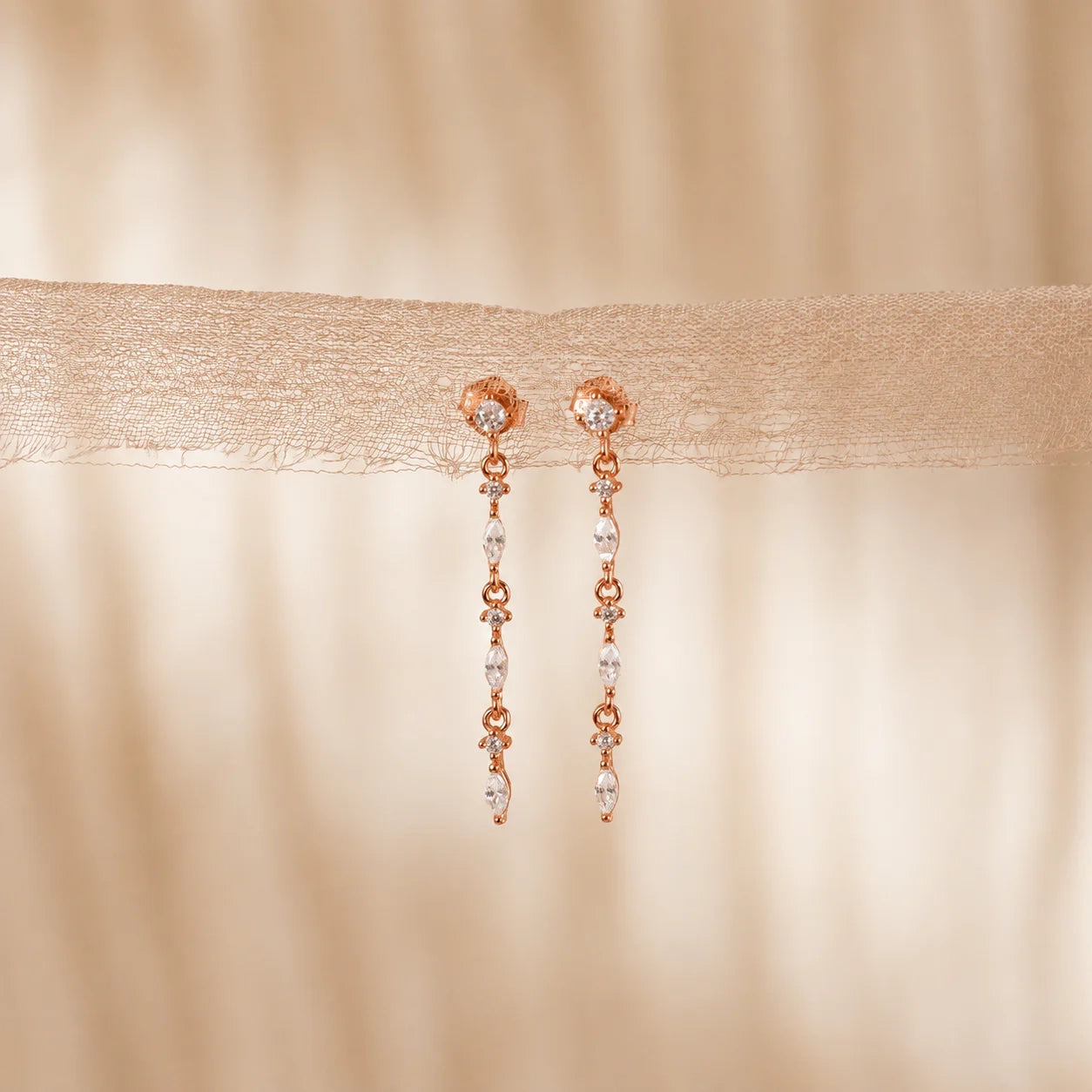 Dainty Diamond Drop Earrings
