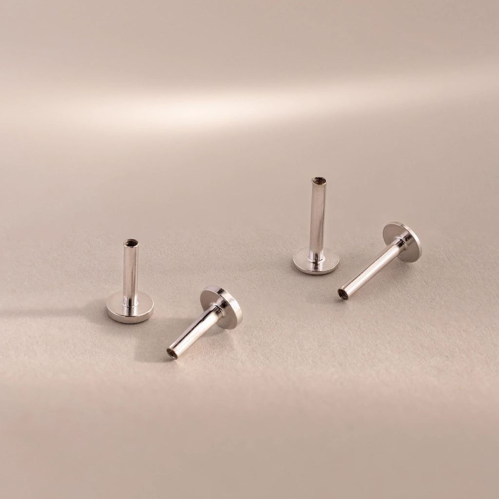 Flatback Post Set   Silver 18K Gold Plated