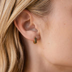 Chunky Onyx Pave Huggies Silver 18K Gold Plated