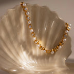 Pearl & Diamond Tennis Bracelet Silver 18K Gold Plated