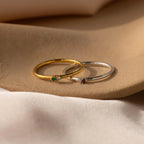 Mini Toi et Moi Birthstone Ring Silver 18K Gold Plated