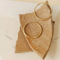 Large Thin Hoops Silver 18K Gold Plated