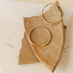 Large Thin Hoops Silver 18K Gold Plated