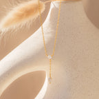 Diamond Lariat Necklace Silver 18K Gold Plated