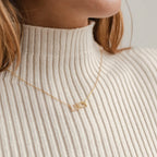 Pave Name Necklace Silver 18K Gold Plated