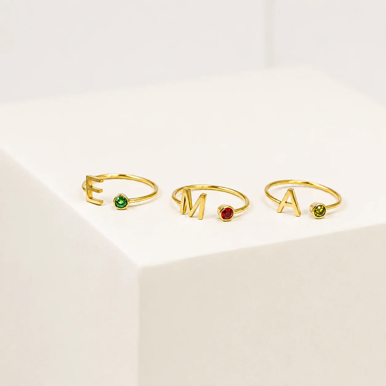 Alex Initial Birthstone Ring